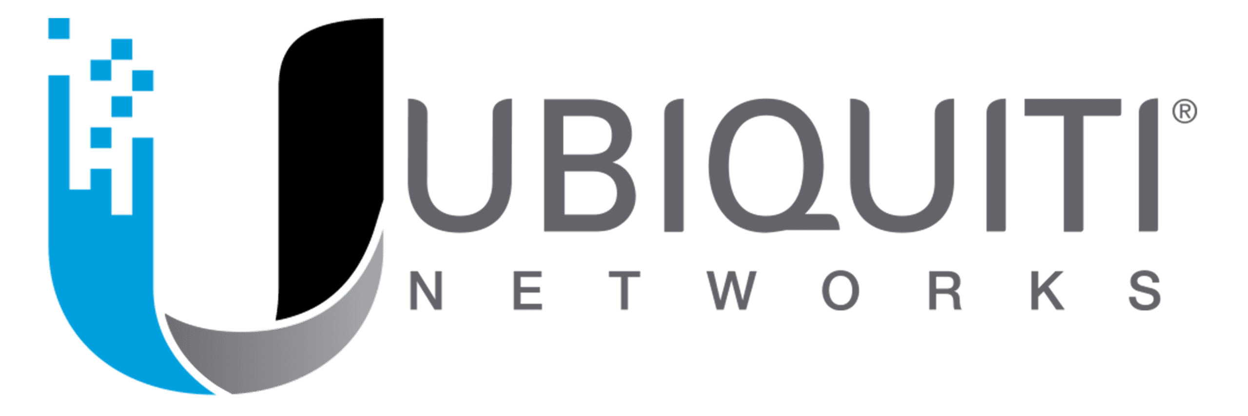 Ubiquiti_Logo_Horizontal Logo of Ubiquiti Networks featuring a stylized blue and gray "U" shape on the left, with the company name in gray text on the right.
